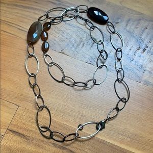 Large hoop neutral necklace